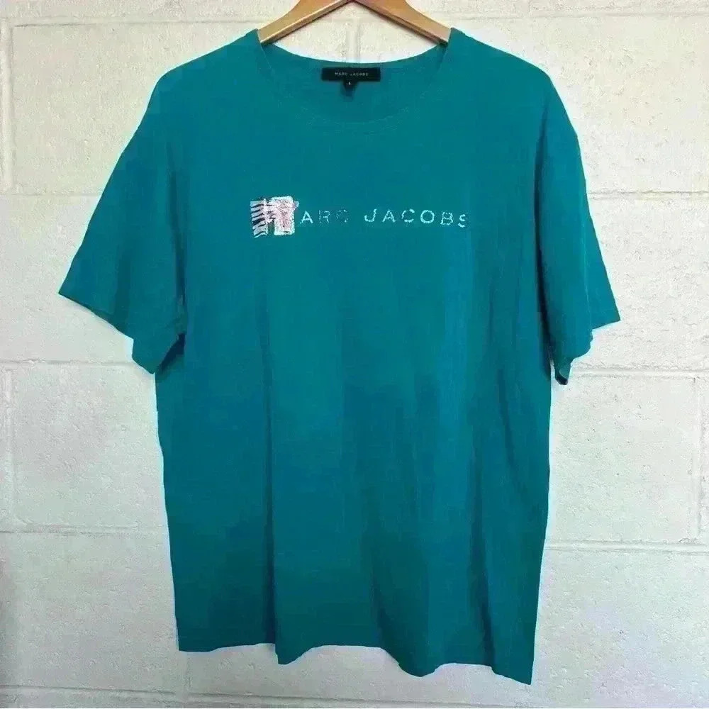 MTV Marc Jacobs Glitter Logo T shirt-Medium